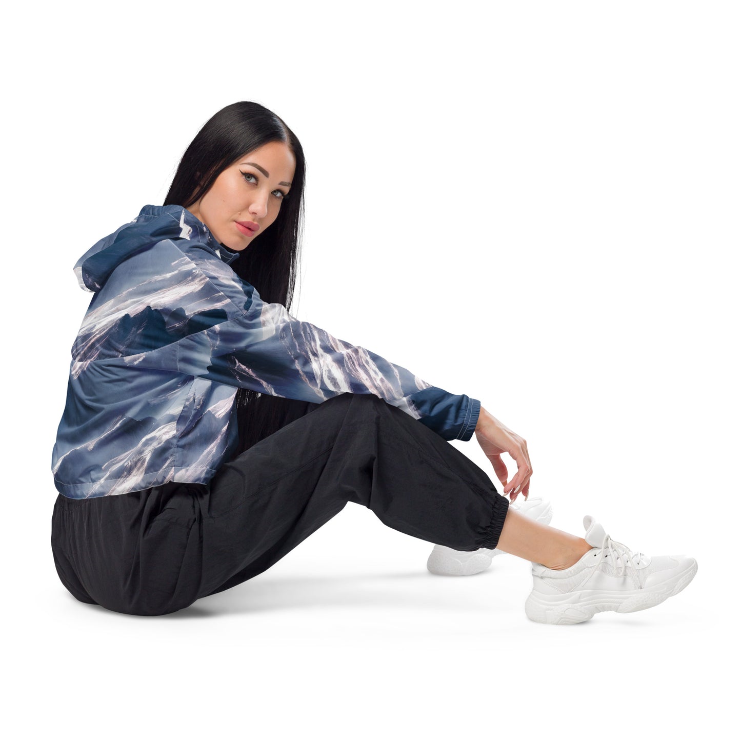 Women's Cropped Windbreaker - Frosted Zenith