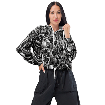 Women's Cropped Windbreaker - Fluid Monochrome