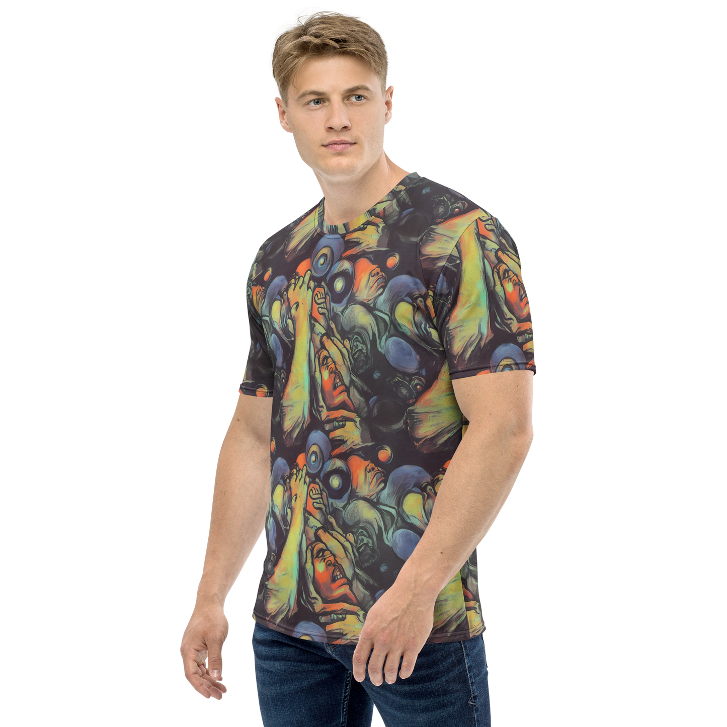 Men's Crew Neck T-Shirt - Cosmic Scream