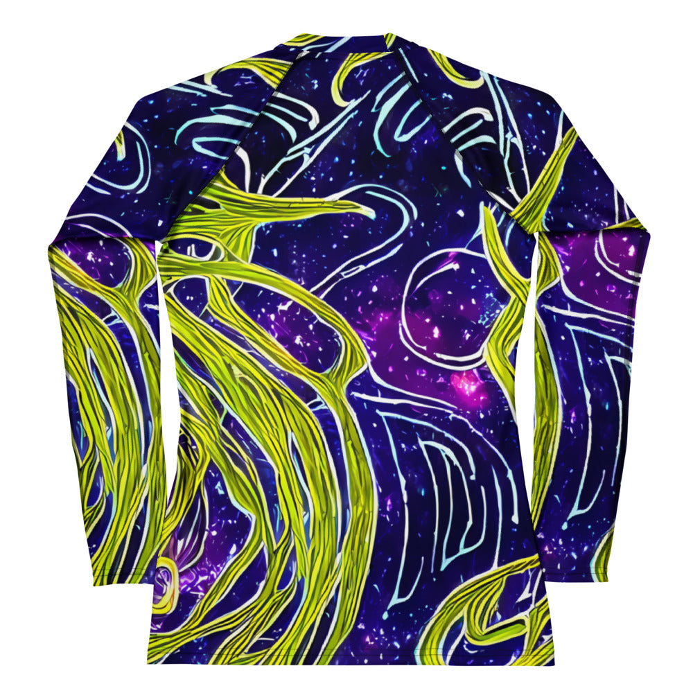 Women's Rash Guard - Celestial Scribbles