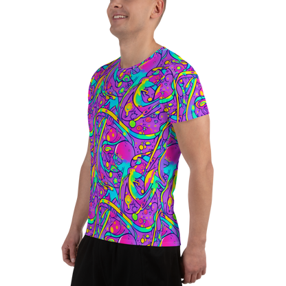 Men's Athletic T-Shirt - Neon Galaxy Whirl