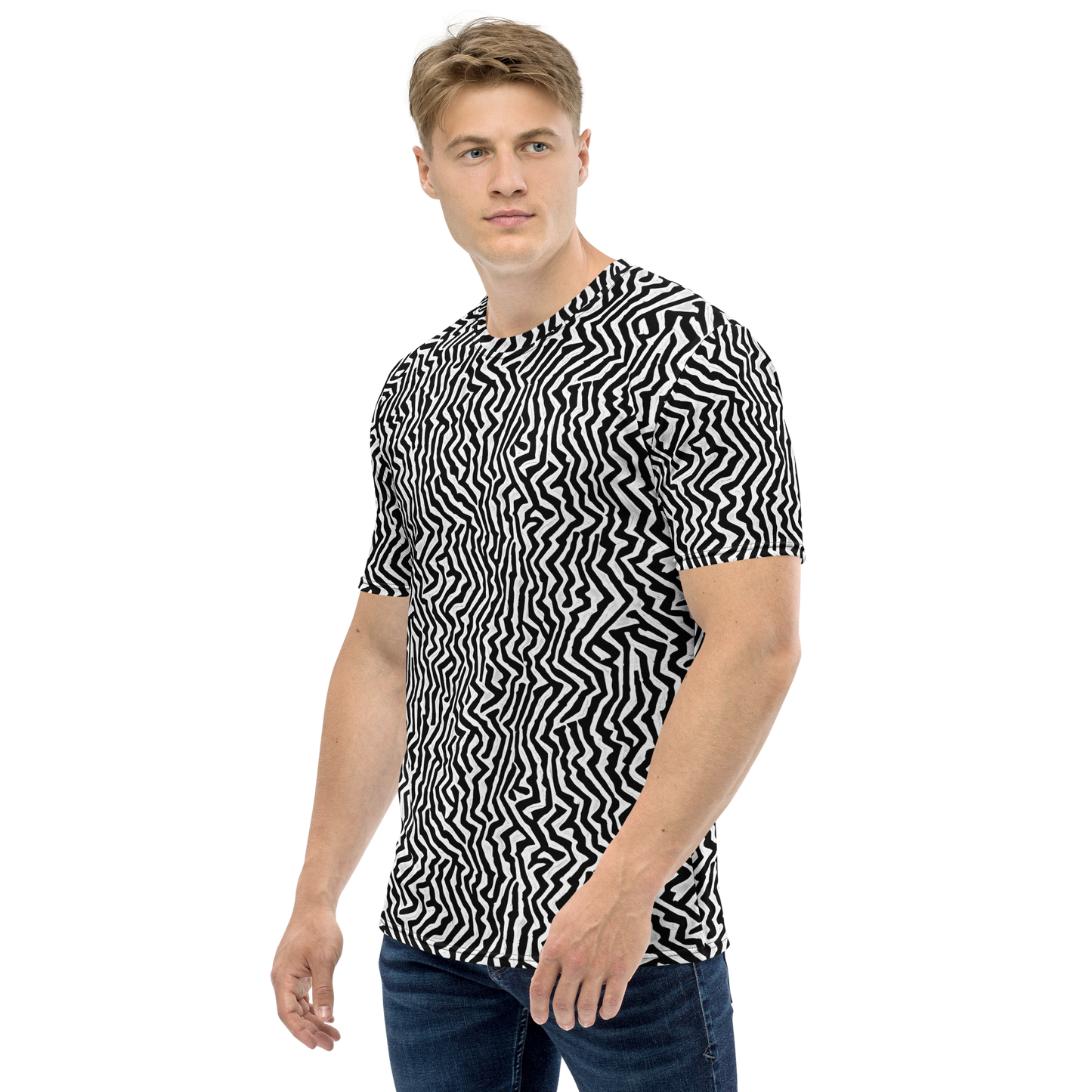 Men's Crew Neck T-Shirt - Static Swirl