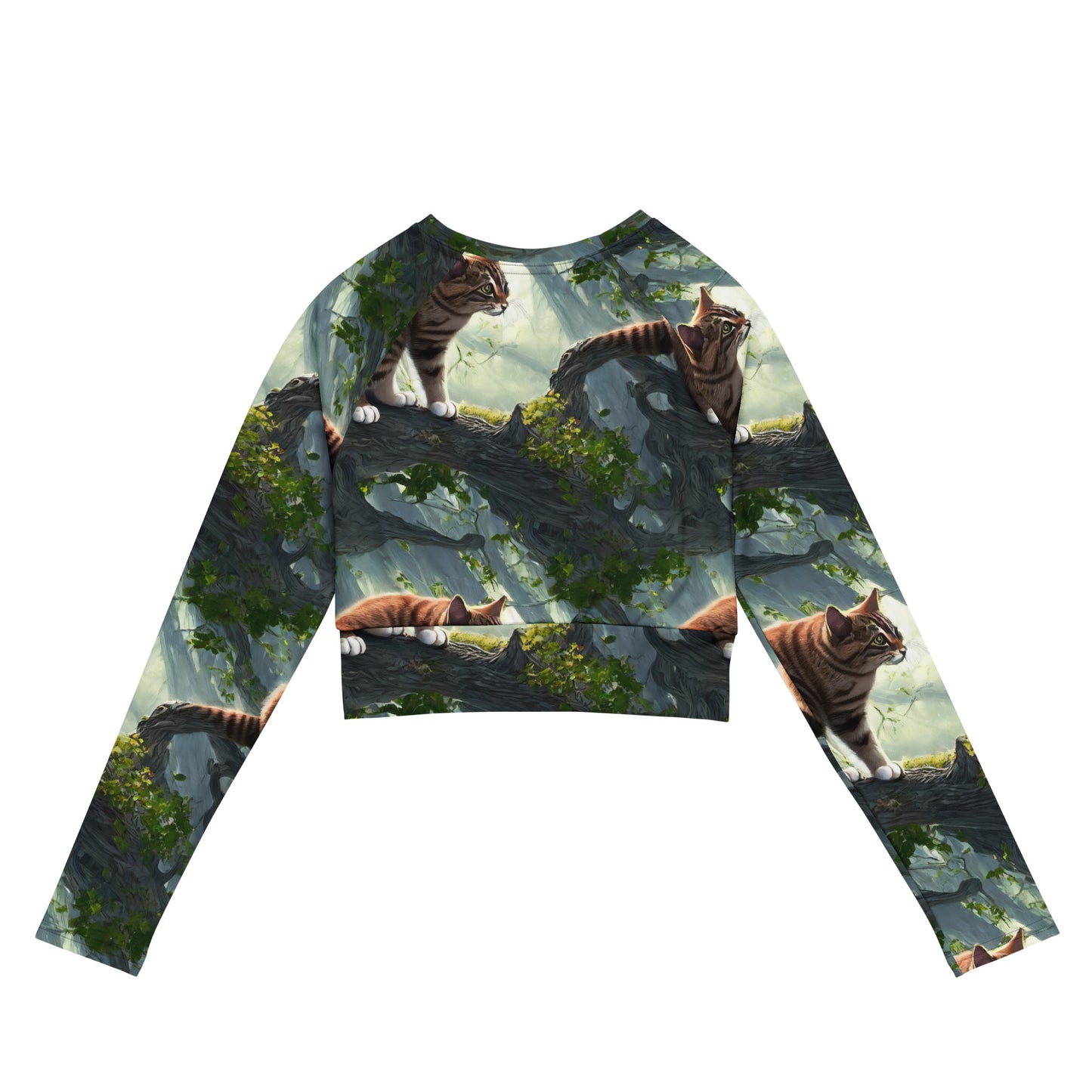 Long Sleeve Crop Top - Whiskered Enigma