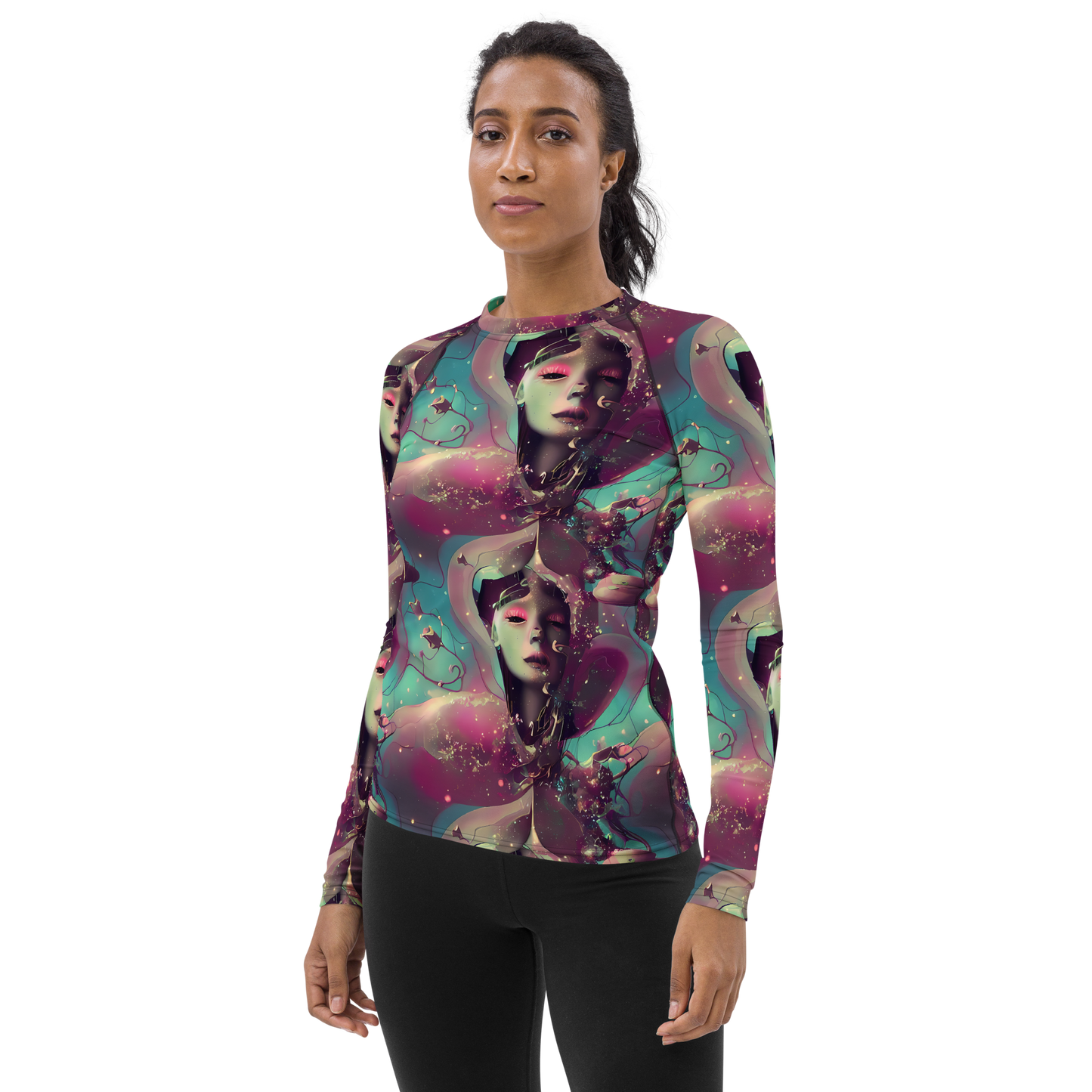 Women's Rash Guard - Nouveau Galaxy