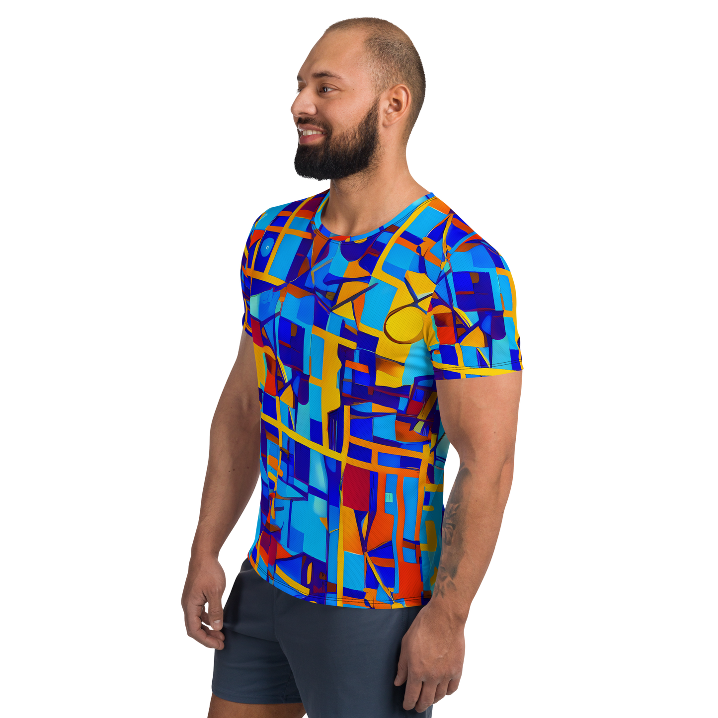 Men's Athletic T-Shirt - Radiant Labyrinth