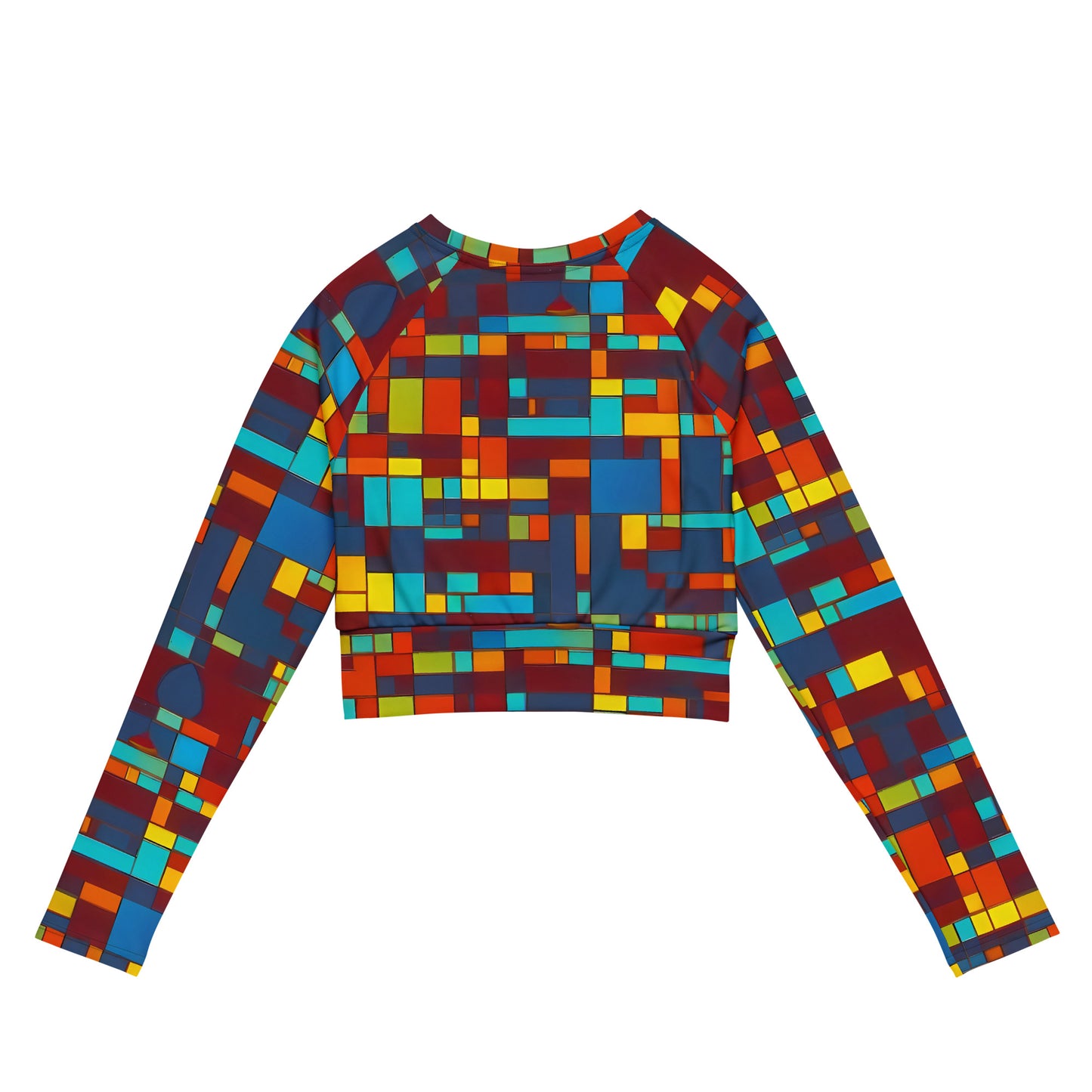 Long Sleeve Crop Top - Astral Grid
