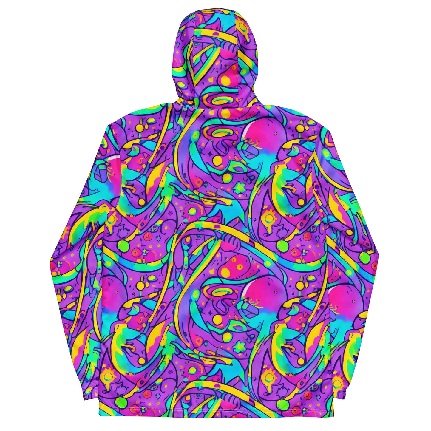 Men's Windbreaker - Neon Galaxy Whirl
