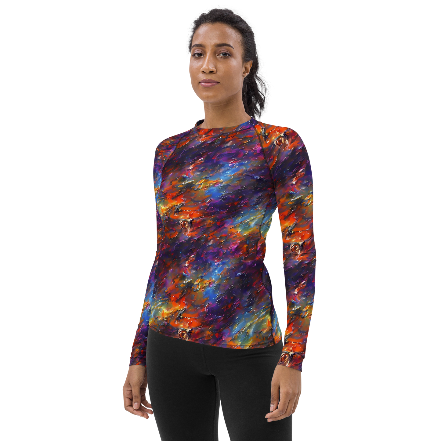 Women's Rash Guard - Auroral Ripples