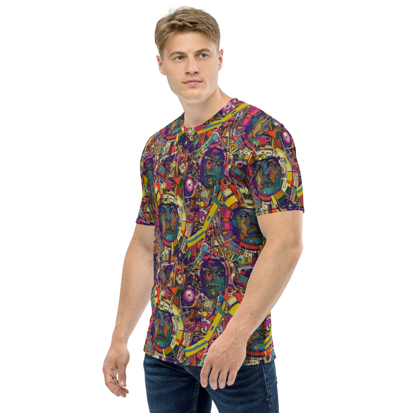 Men's Crew Neck T-Shirt - Cosmic Collage