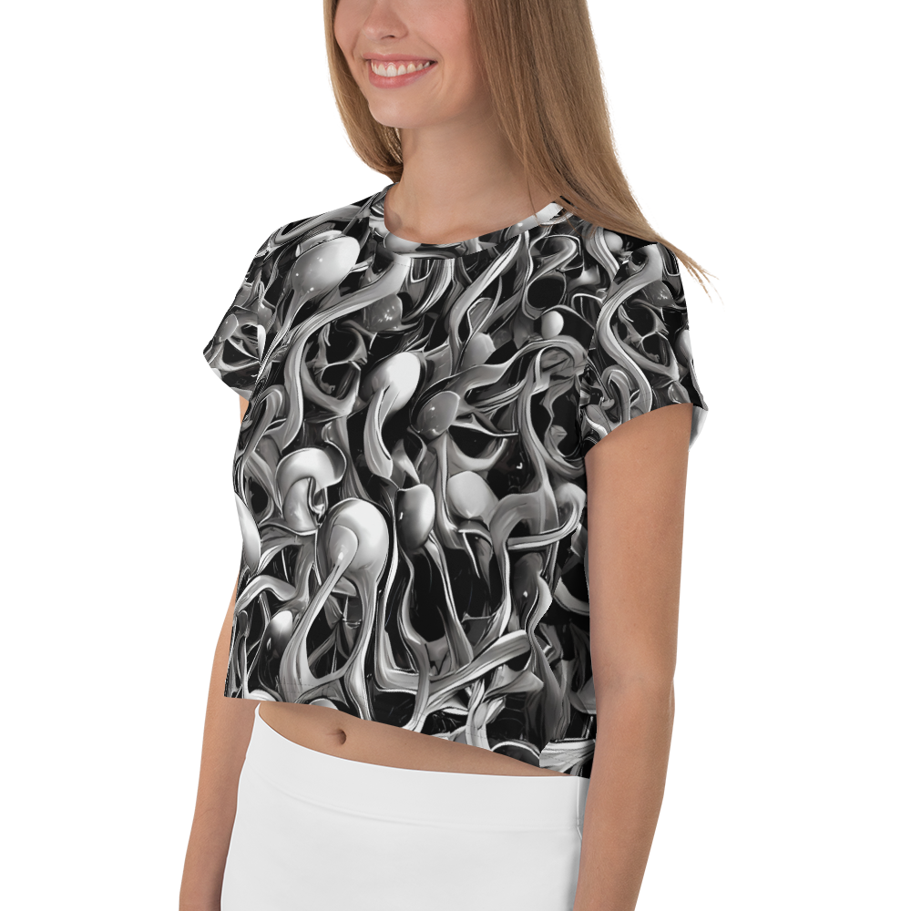 Women's Crop Tee - Fluid Monochrome