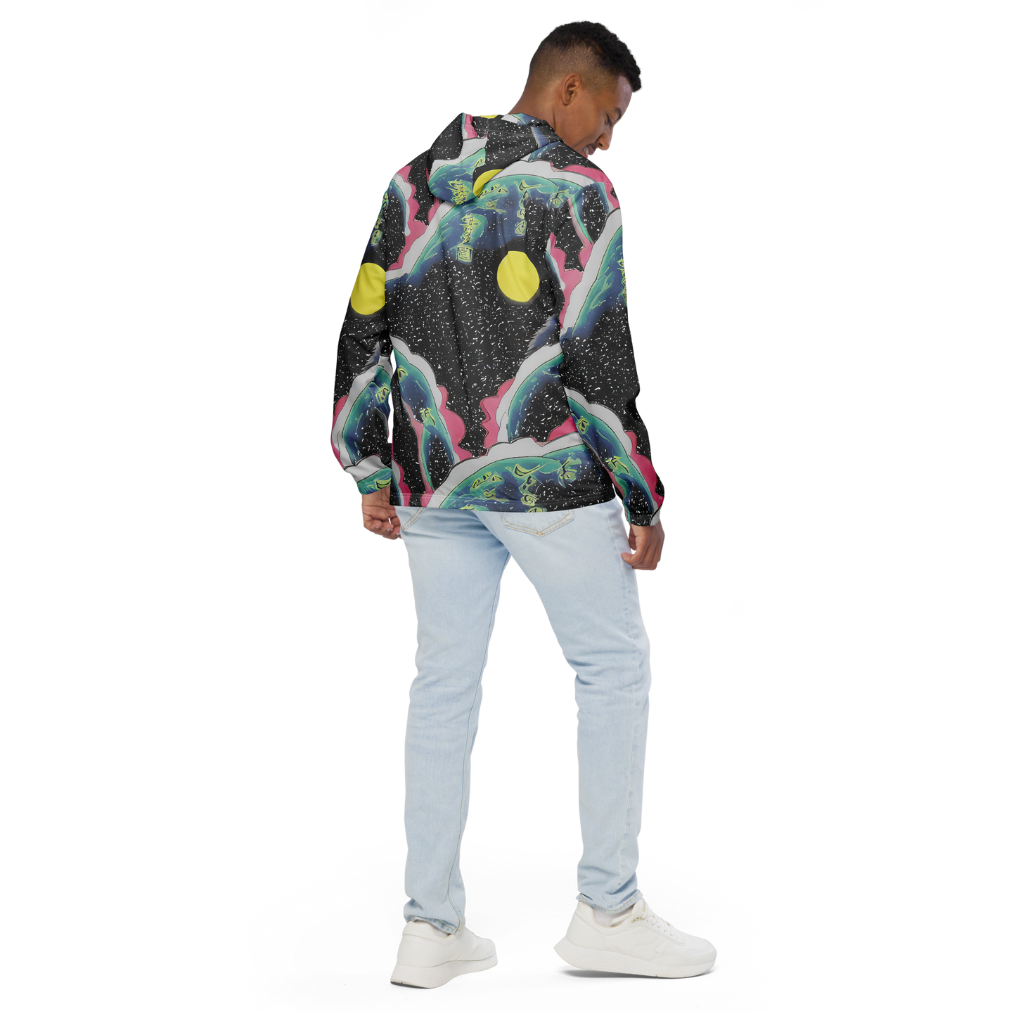 Men's Windbreaker - Lunar Waves