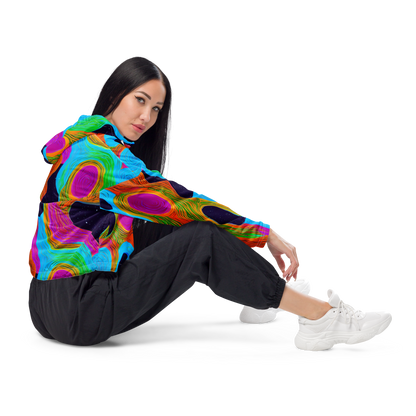 Women's Cropped Windbreaker - Galactic Harmony