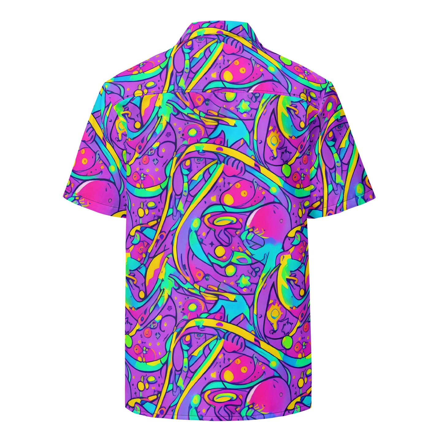 Button Shirt - Neon Galaxy Whirl