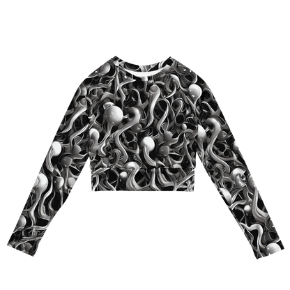 Long Sleeve Crop Top - Fluid Monochrome
