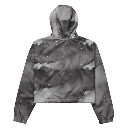 Women's Cropped Windbreaker - Monochrome Dreams