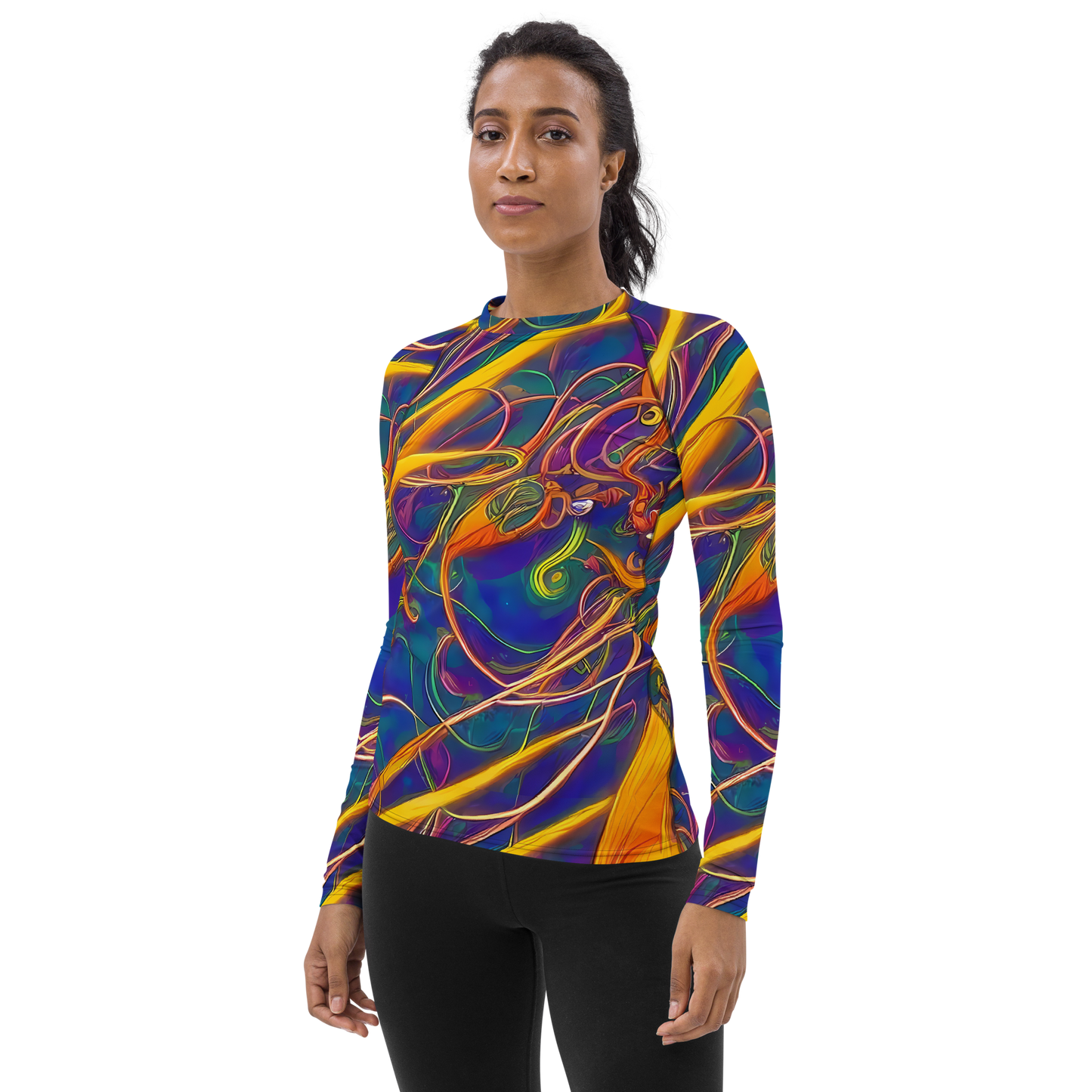 Women's Rash Guard - Luminous Whirl