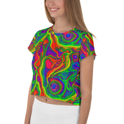 Women's Crop Tee - Psychedelic Waves