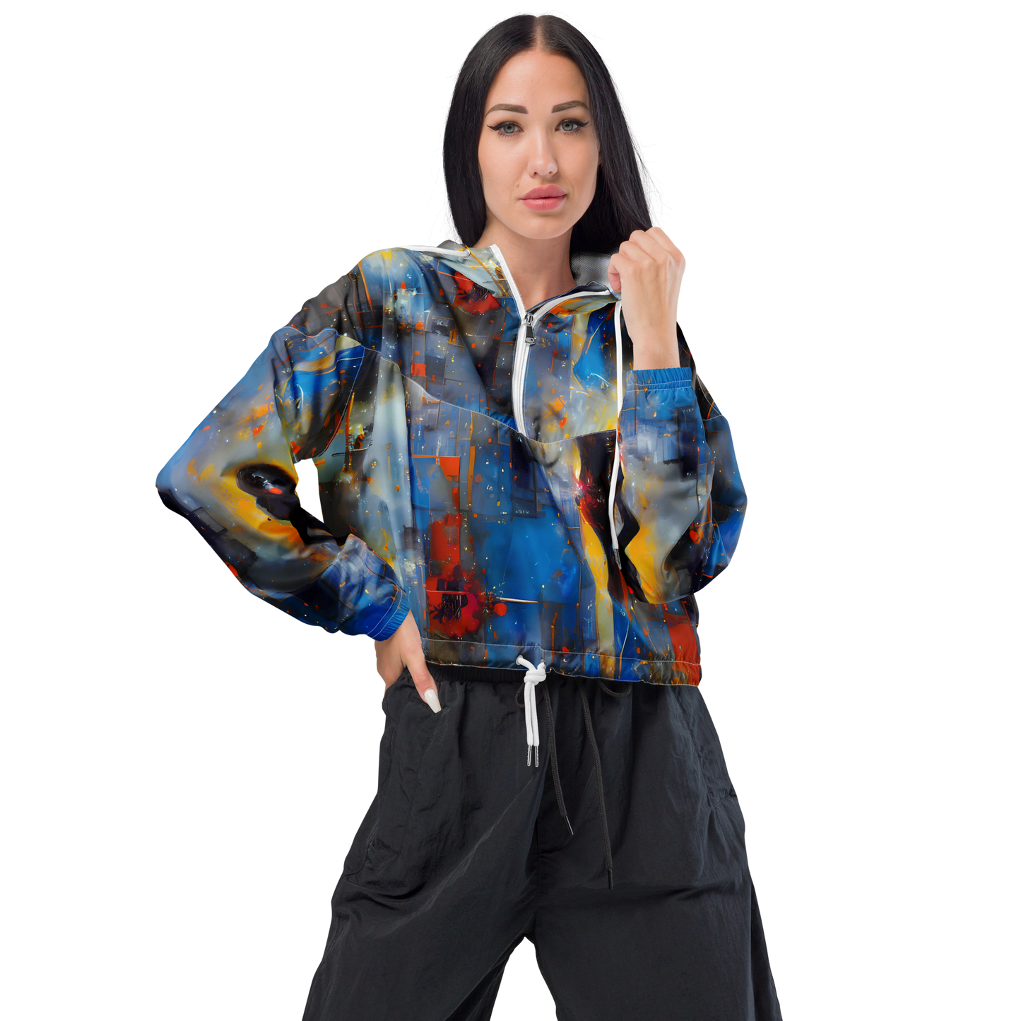 Women's Cropped Windbreaker - Neoblock Fusion