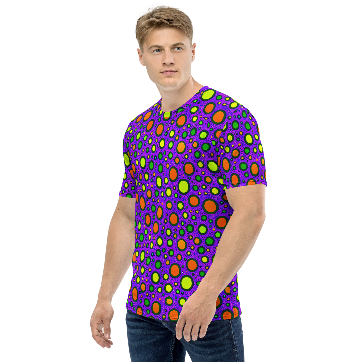 Men's Crew Neck T-Shirt - Luminous Bubbles