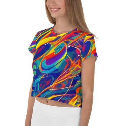 Women's Crop Tee - Abstract Blaze