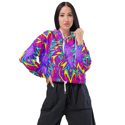 Women's Cropped Windbreaker - Nebula Radiance