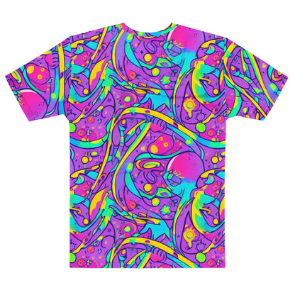 Men's Crew Neck T-Shirt - Neon Galaxy Whirl