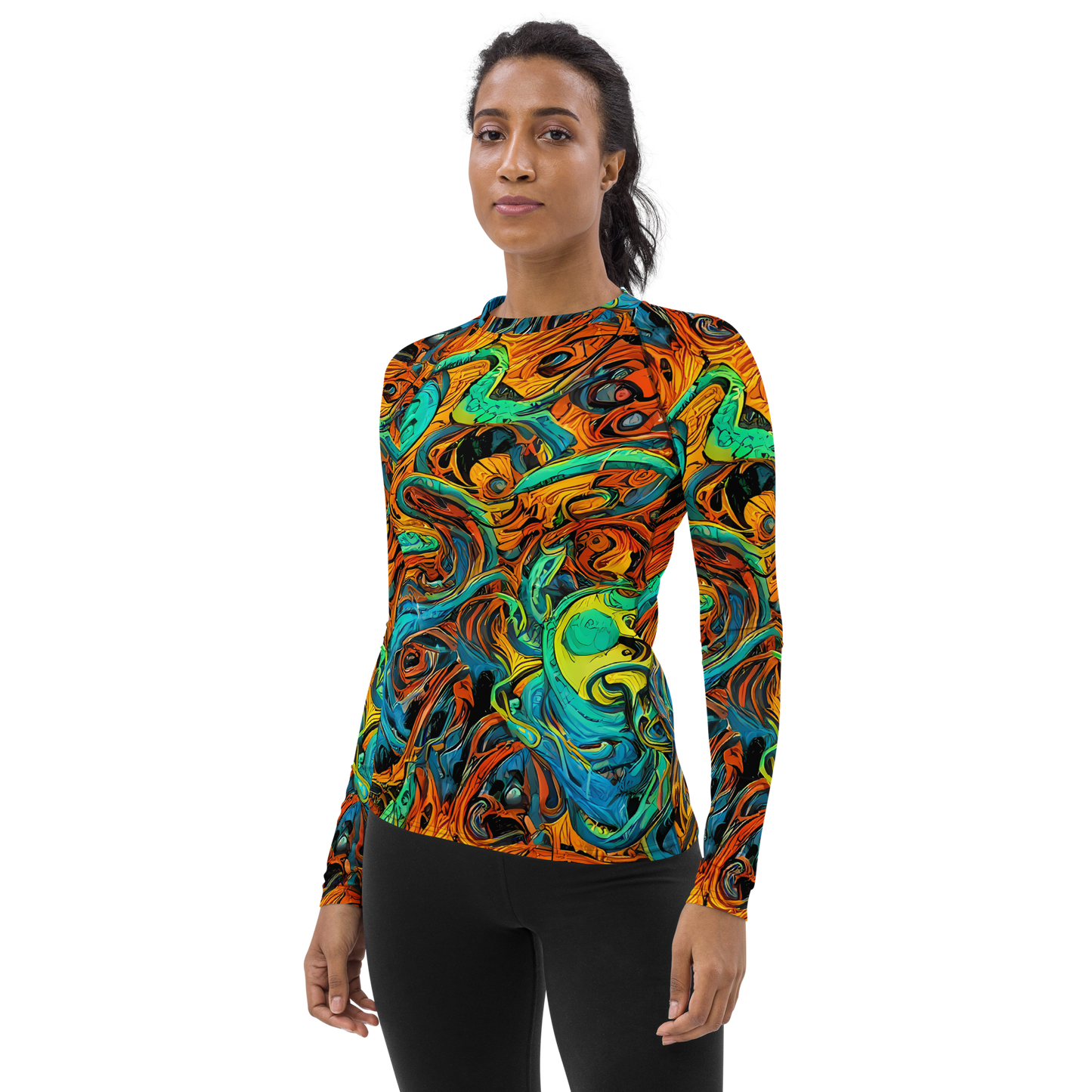 Women's Rash Guard - Flaming Mirage