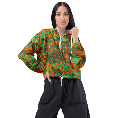 Women's Cropped Windbreaker - Nebula Nodes