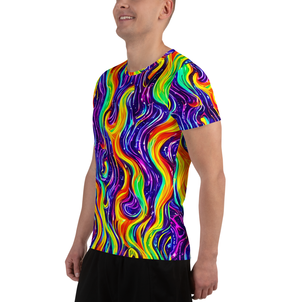 Men's Athletic T-Shirt - Galactic Flames