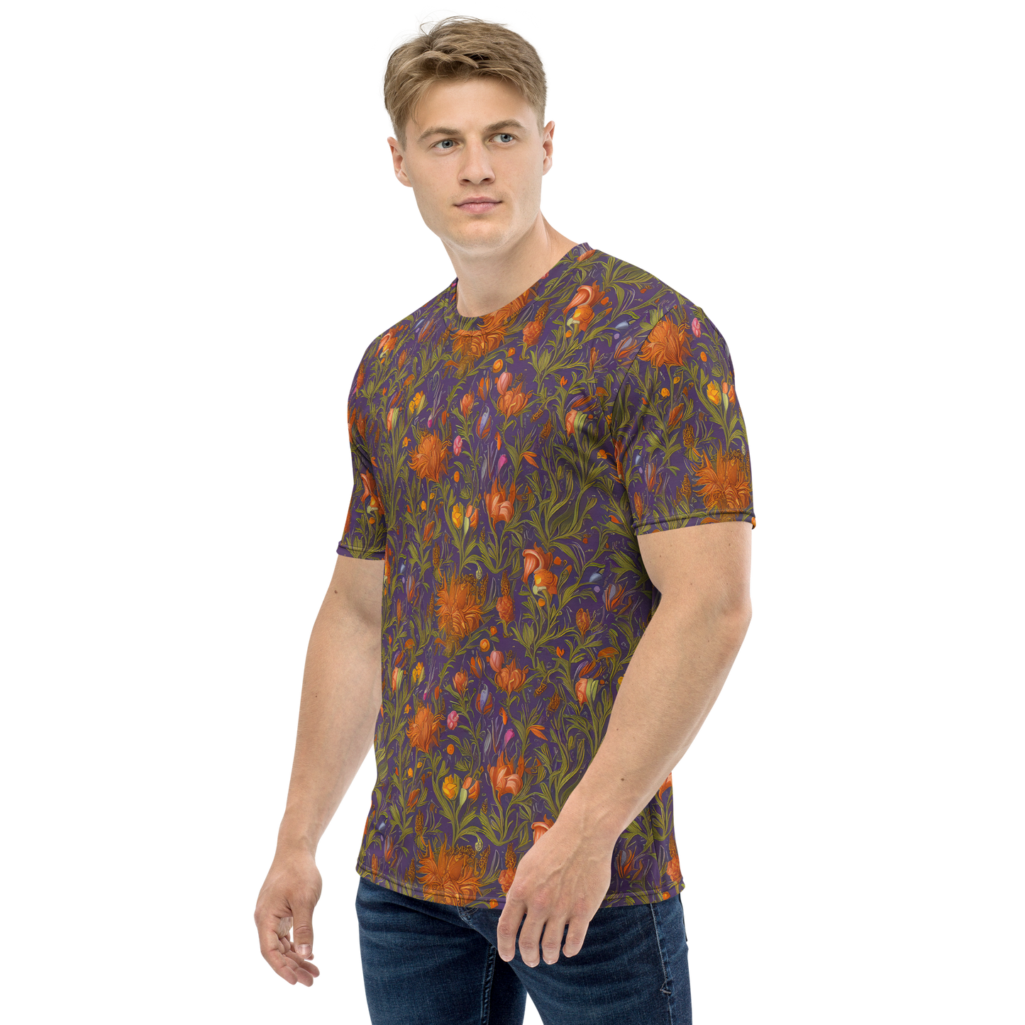 Men's Crew Neck T-Shirt - Botanical Nebula