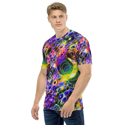 Men's Crew Neck T-Shirt - Neon Orbits