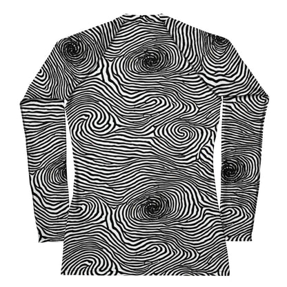 Women's Rash Guard - Black And White Rhapsody