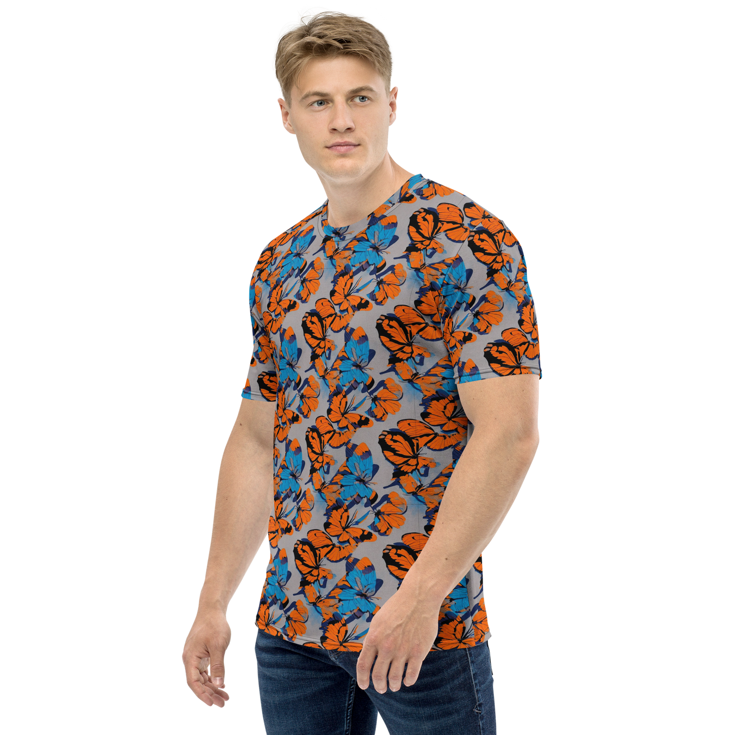 Men's Crew Neck T-Shirt - Flutter Wave