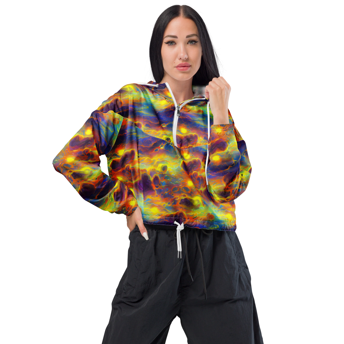 Women's Cropped Windbreaker - Averin's Nebula