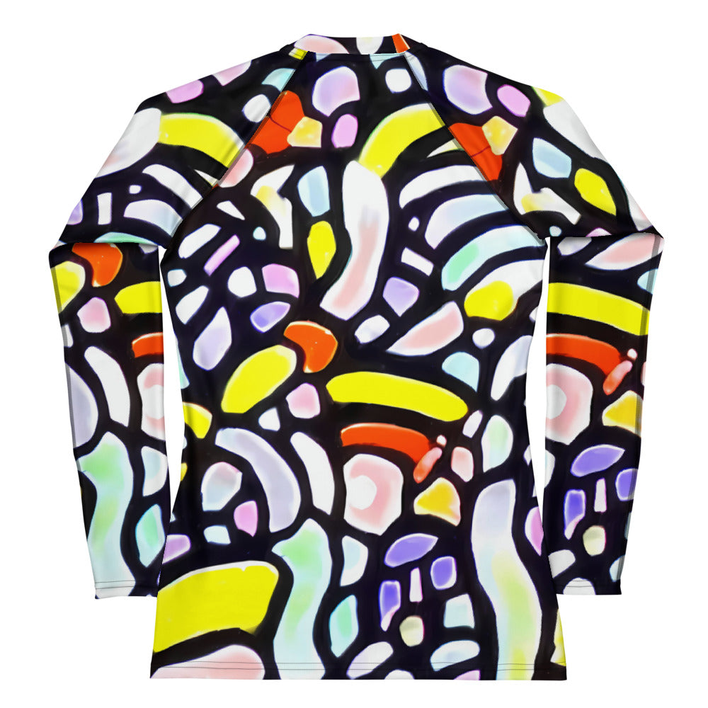 Women's Rash Guard - Cubist Carousel