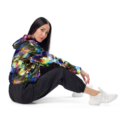 Women's Cropped Windbreaker - Emilia's Nebula