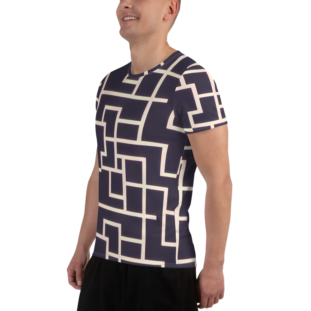 Men's Athletic T-Shirt - Gilded Gridlock