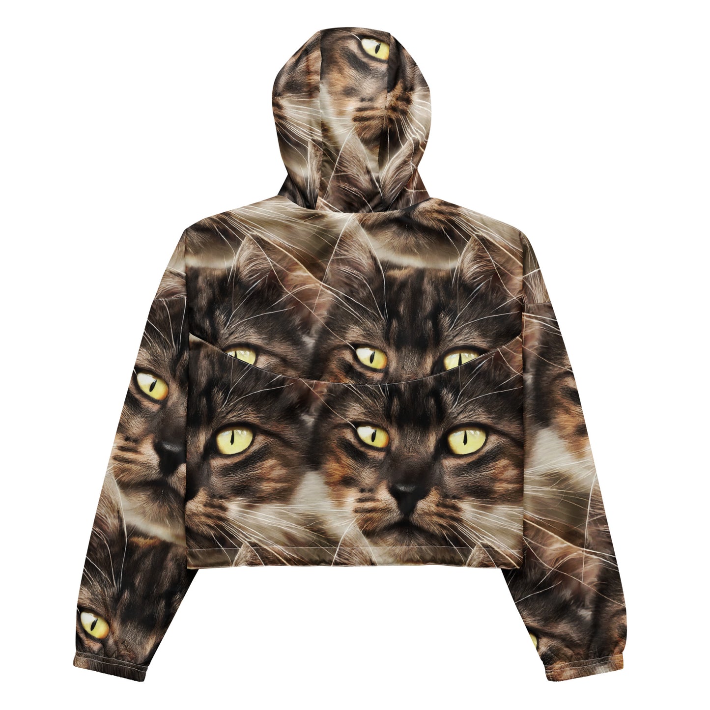 Women's Cropped Windbreaker - Feline Reverie
