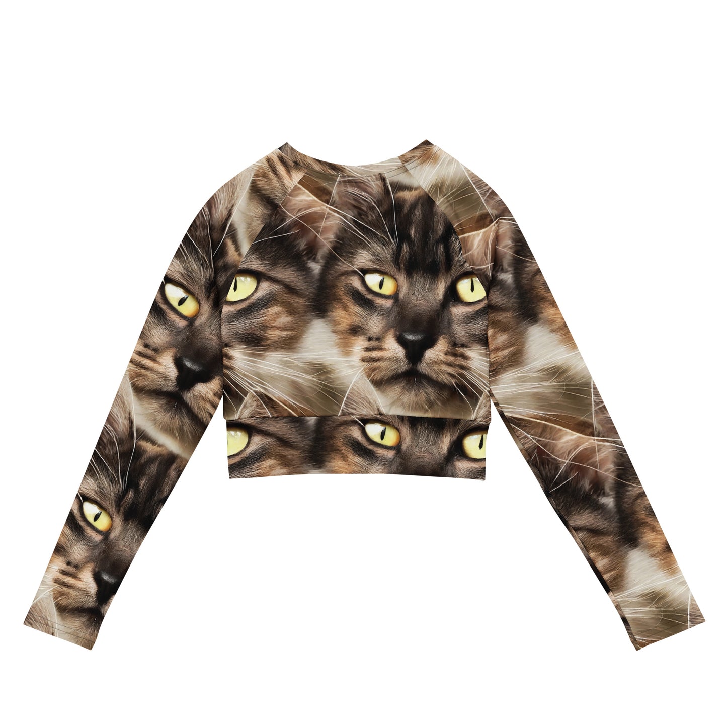Long Sleeve Crop Top - Feline Reverie