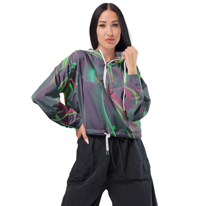 Women's Cropped Windbreaker - Neon Whisper