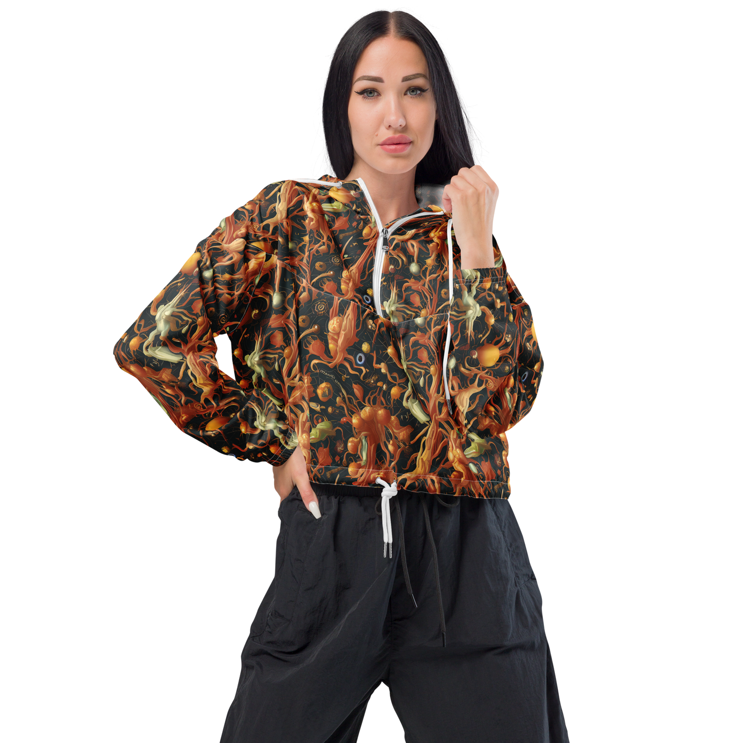 Women's Cropped Windbreaker - Bosschaert's Nebula