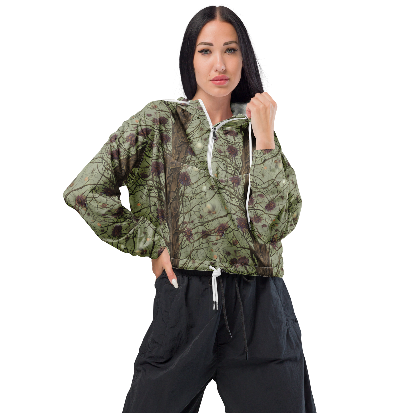 Women's Cropped Windbreaker - Kowch's Enigma