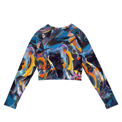 Long Sleeve Crop Top - Vivid Whirl