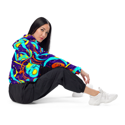 Women's Cropped Windbreaker - Stellar Swirl