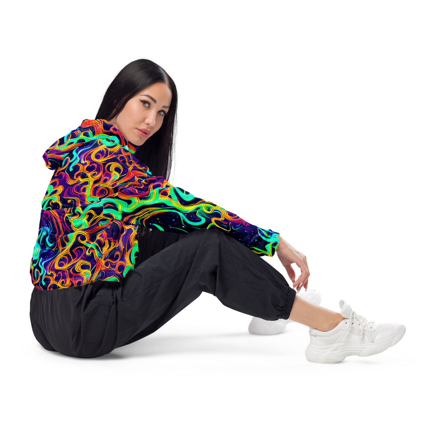 Women's Cropped Windbreaker - Cheston Swirl