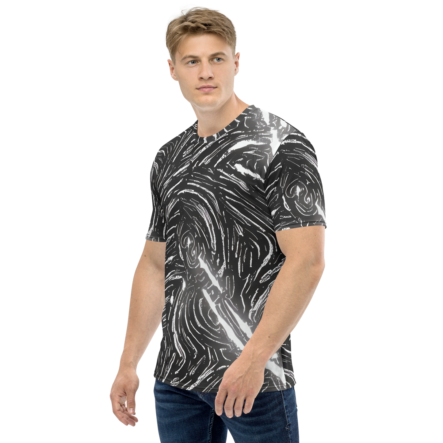 Men's Crew Neck T-Shirt - Silver Swirl