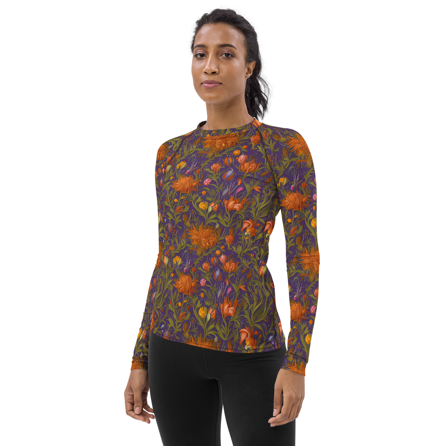 Women's Rash Guard - Botanical Nebula