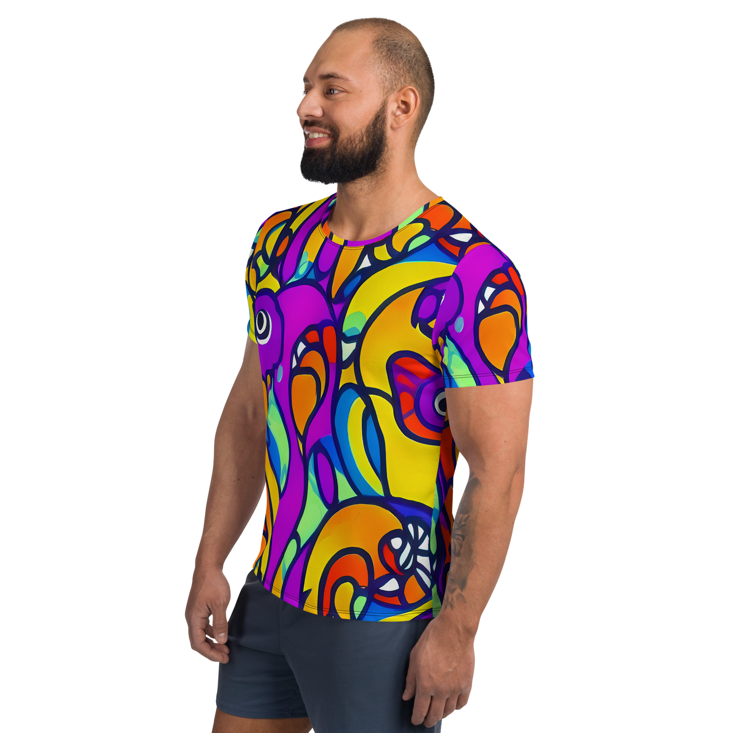 Men's Athletic T-Shirt - Kaleido Fish