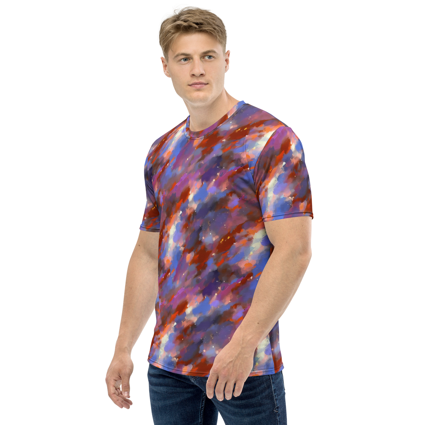 Men's Crew Neck T-Shirt - Celestial Brushstroke