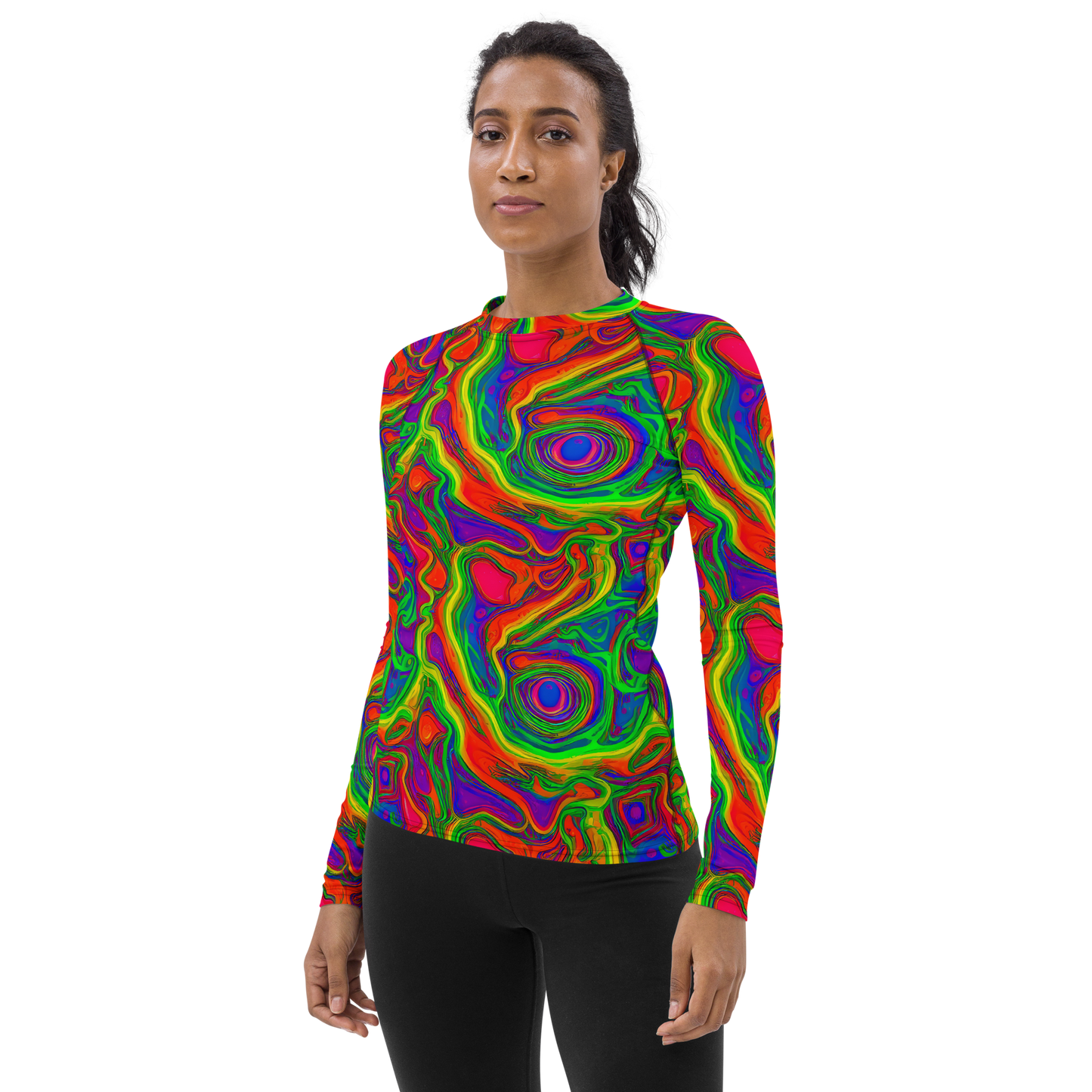 Women's Rash Guard - Psychedelic Waves